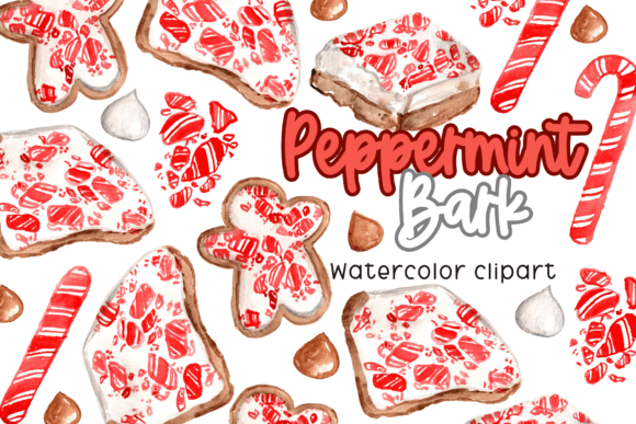 Download Watercolor Peppermint Bark Clipart - Peppermint Collection