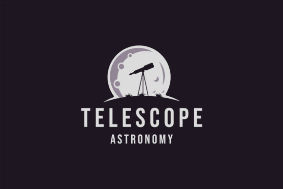 Download Silhouette Telescope at Moon Logo Design - Logo Collection
