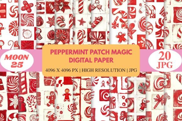 Download Peppermint Patch Magic Digital Paper - Peppermint Collection