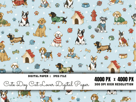 Download Cute Cat Dog Animal Digital Paper Pastel - Animal digital paper Collection