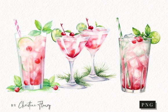 Download Pastel Watercolor Peppermint Drinks PNG - Peppermint Collection