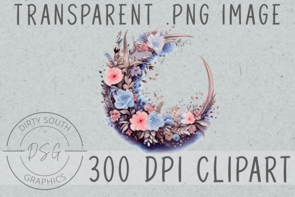 Download Floral Moon Clip Art - Moon clip art Collection