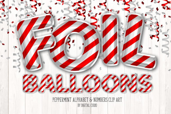 Download Peppermint Foil Balloon Alphabet Clipart - Peppermint Collection